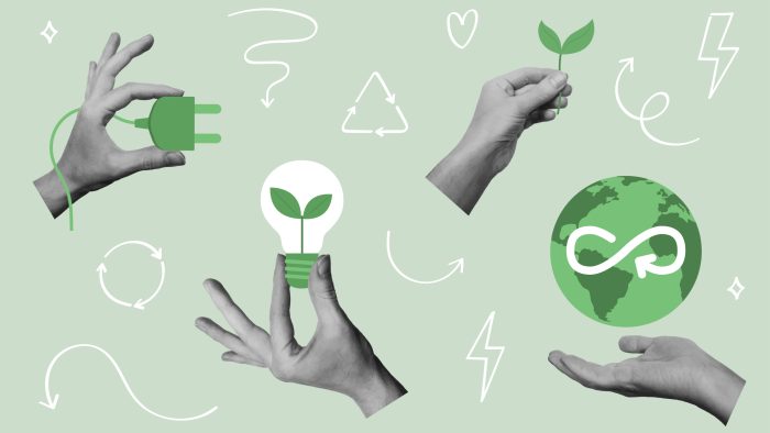 Ecological Zero Waste Lifestyle And Sustainability Elements Set
